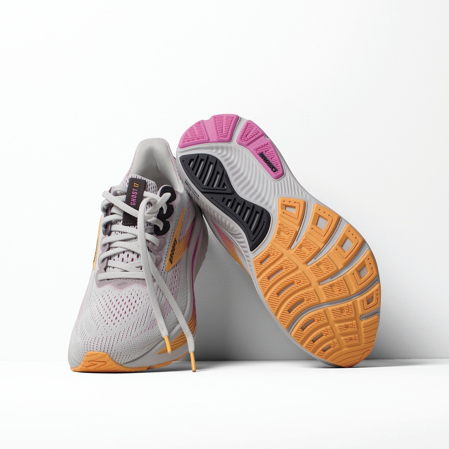 Brooks Ghost 17 (Neutral Support) Women's Athletic Shoes Oyster/Apricot/Pink