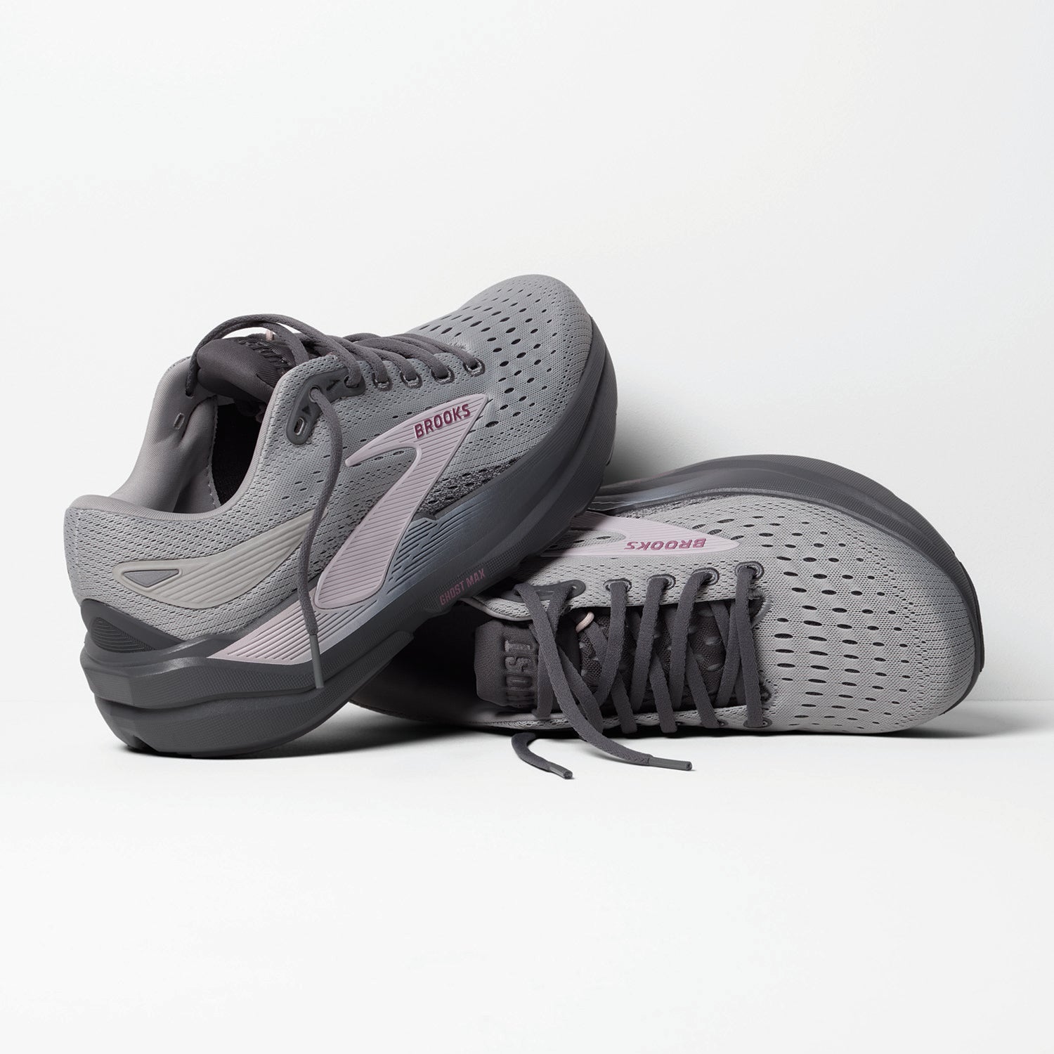 Brooks Ghost Max 3 (Neutral Support) Women's Athletic Shoes Harbor Mist/Poppy Seed/Pink