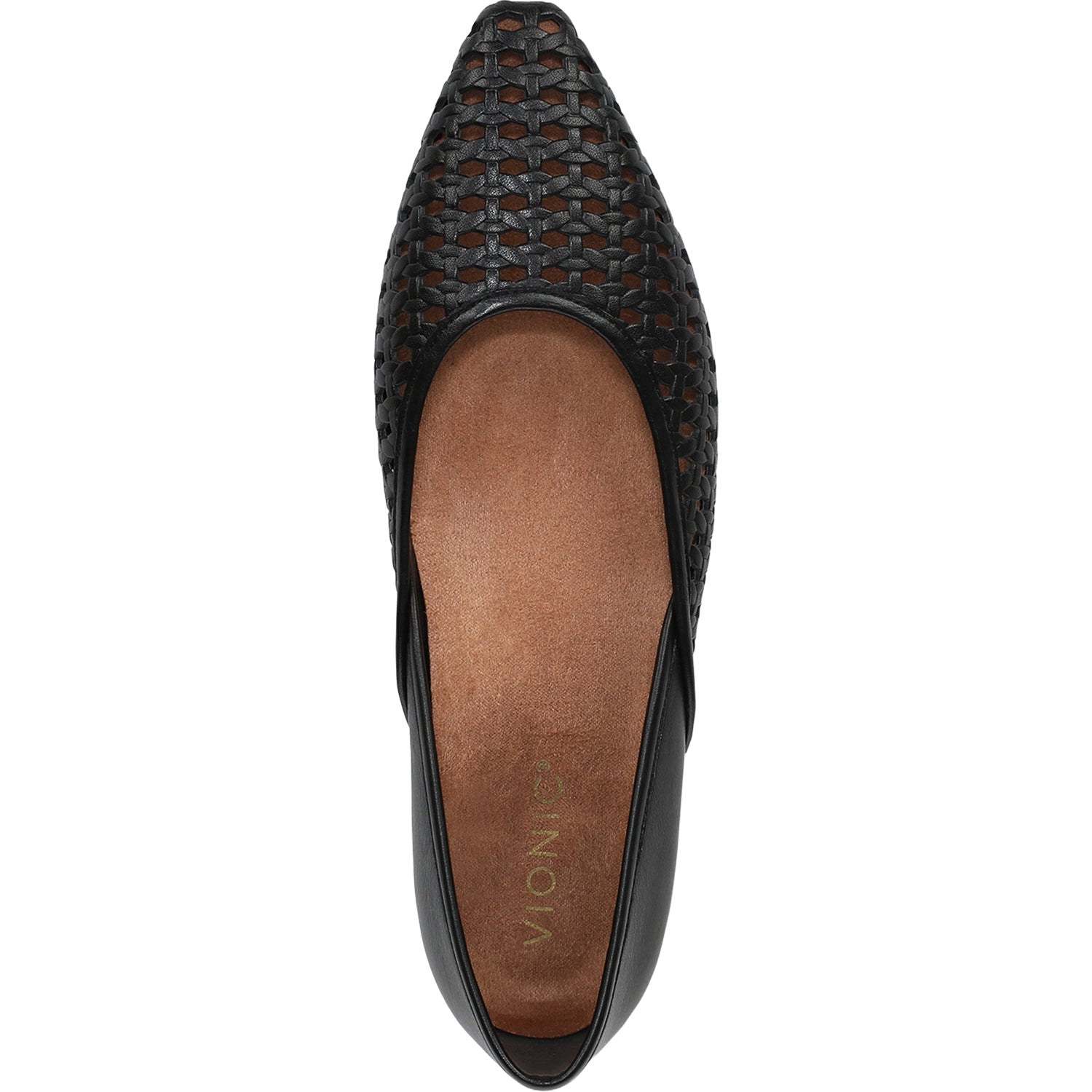 Vionic Gracia Woven Women's Dress Flats Black Leather