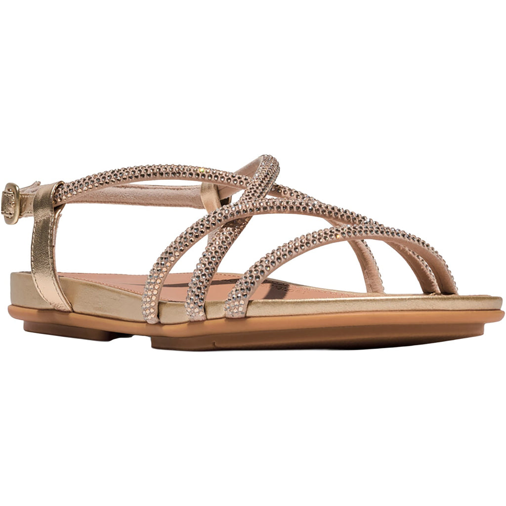 FitFlop Gracie Crystal Strappy Back-Strap Sandal Women's Dress Sandals Platino