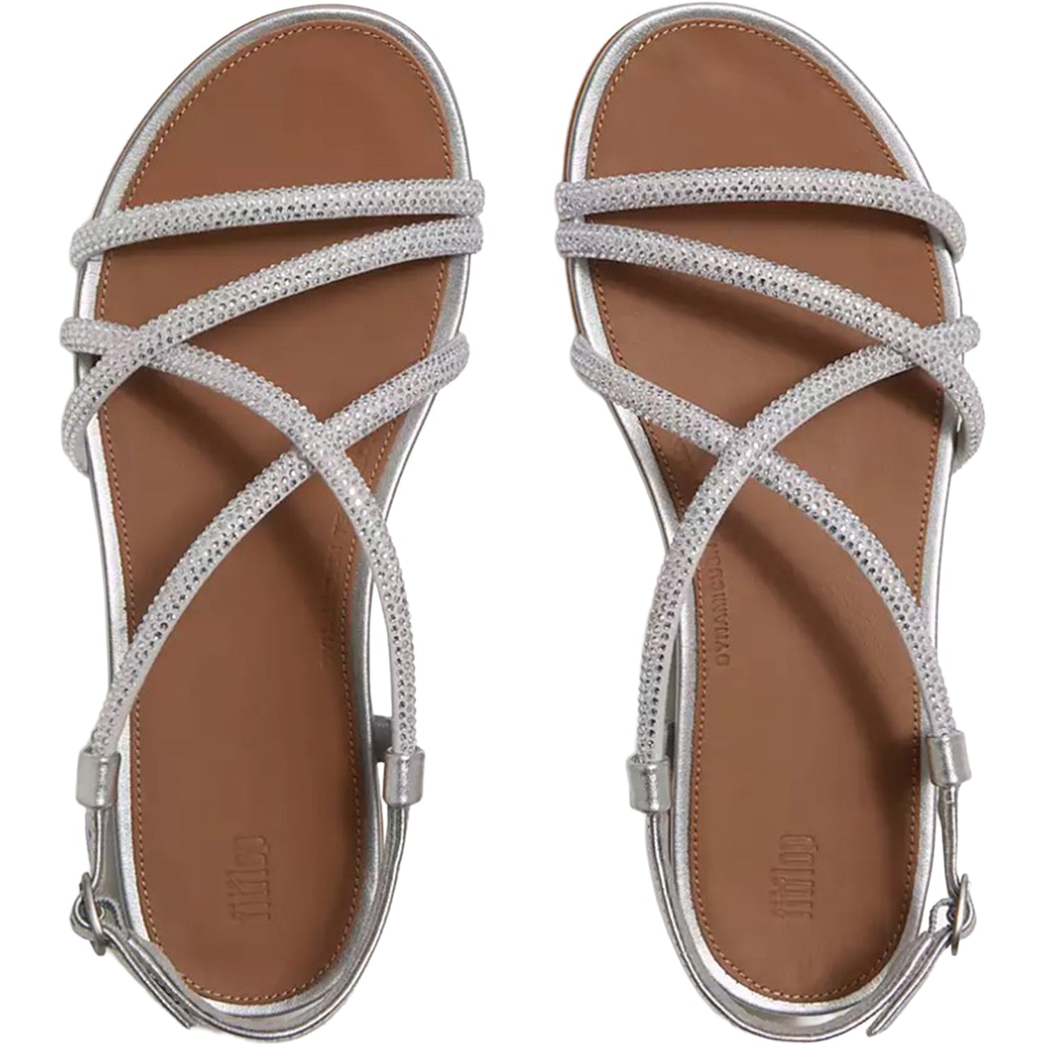FitFlop Gracie Crystal Strappy Back-Strap Sandal Women's Dress Sandals Silver