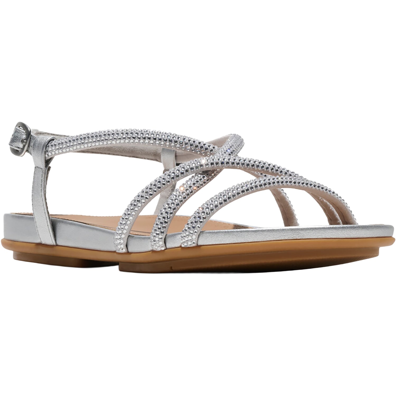 FitFlop Gracie Crystal Strappy Back-Strap Sandal Women's Dress Sandals Silver