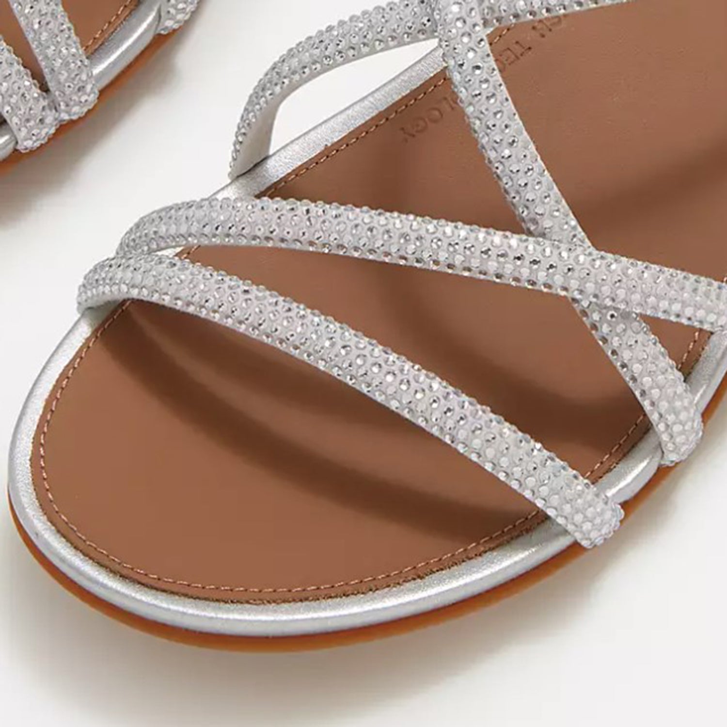 FitFlop Gracie Crystal Strappy Back-Strap Sandal Women's Dress Sandals Silver