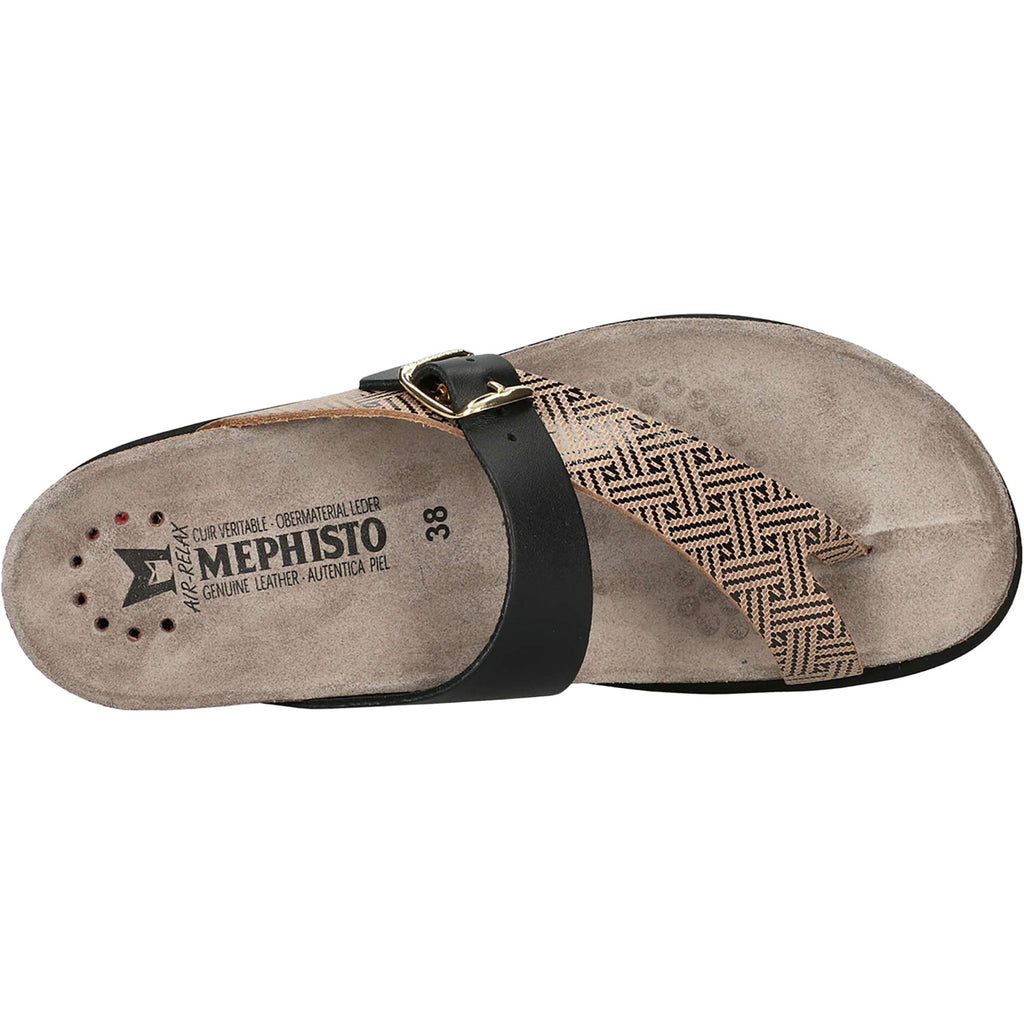 Mephisto Helen Mix Women's Thong Sandals Black Helios