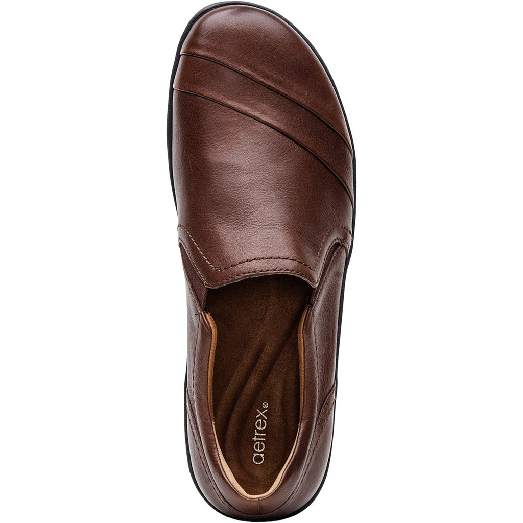 Aetrex Helena Women's Slip Ons Brown Leather