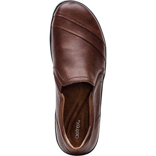 Aetrex Helena Women's Slip Ons Brown Leather
