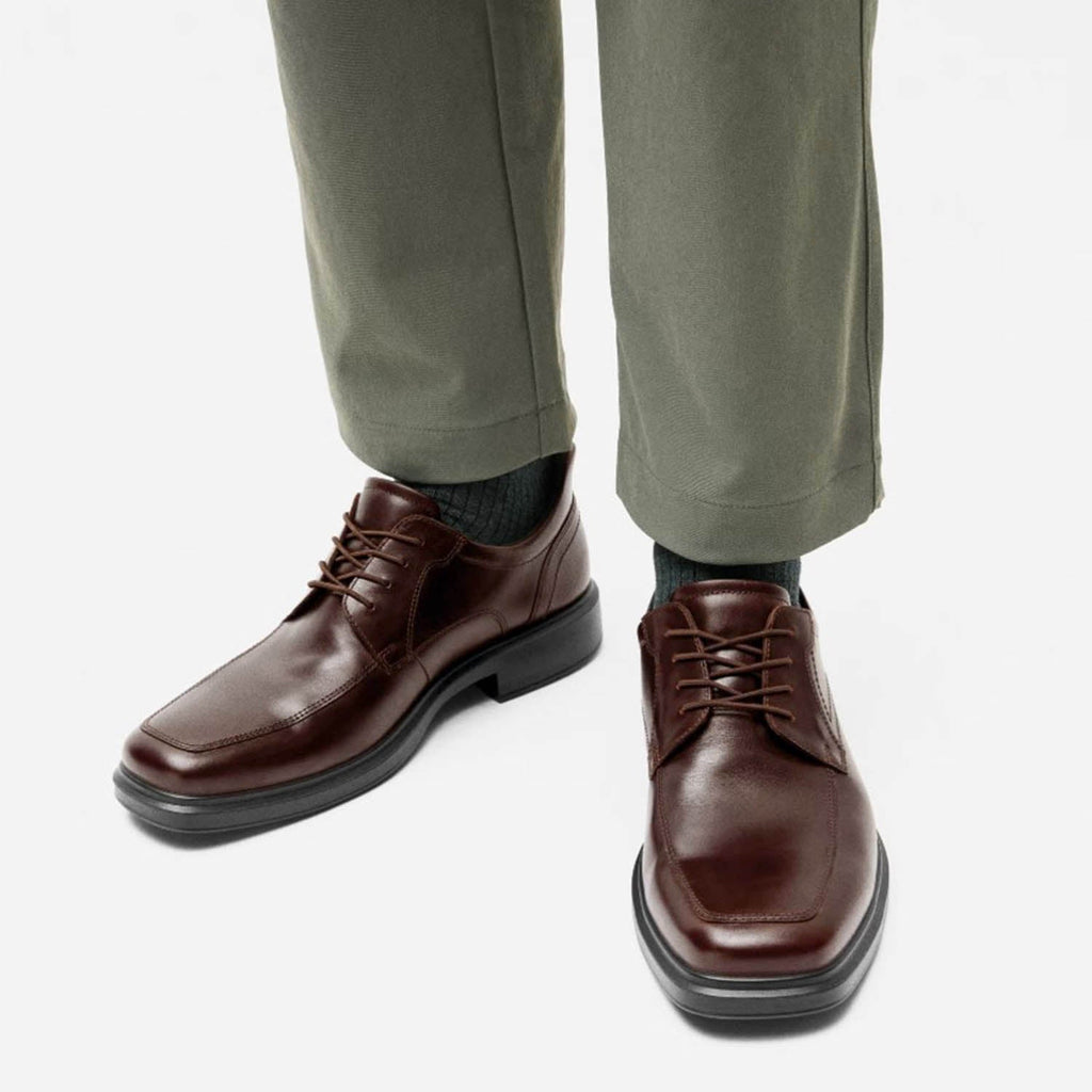 ECCO Helsinki 20 Easy Slip Apron Toe Tie Men's Dress Lace Up Shoes Potting Soil
