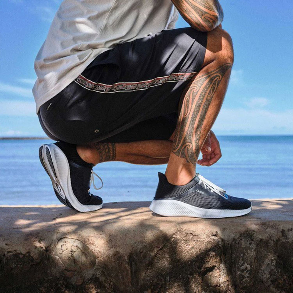 OluKai Island Hopper Men's Lace Up Shoes Lava Rock/Lava Rock Mesh
