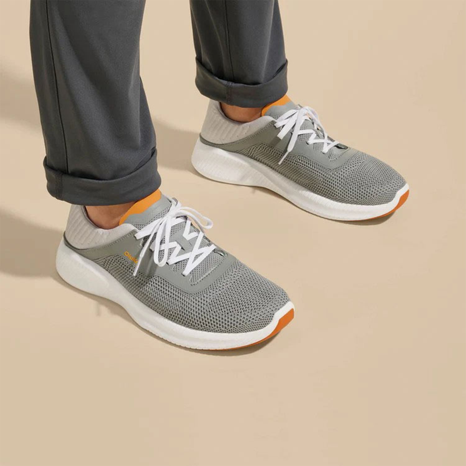 OluKai Island Hopper Men's Lace Up Shoes Storm Grey/Storm Grey Mesh