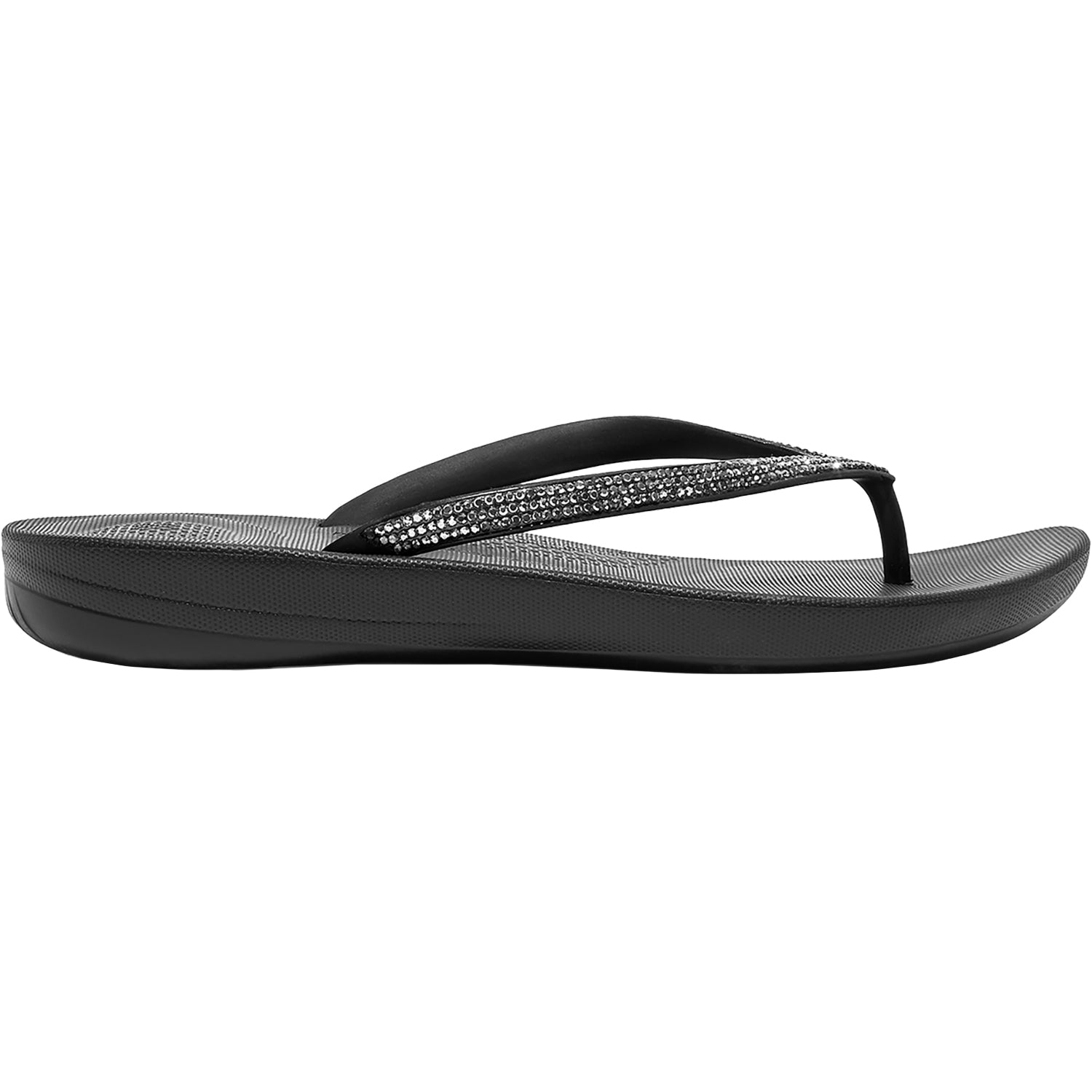 FitFlop iQushion Women's Thong Sandals Sparkle Black