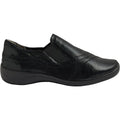 Ziera Java q Women's Slip Ons Black Lizard Shine Leather