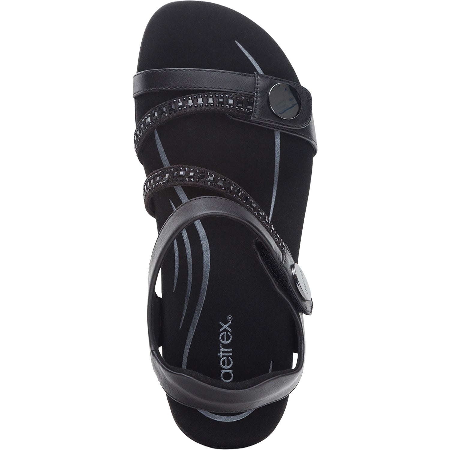 Aetrex Jess Women's Sandals Black Sparkle