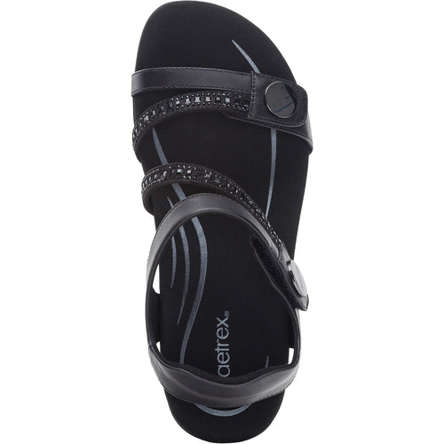 Aetrex Jess Women's Sandals Black Sparkle