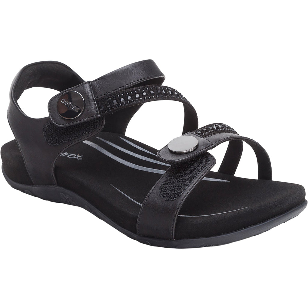 Aetrex Jess Women's Sandals Black Sparkle