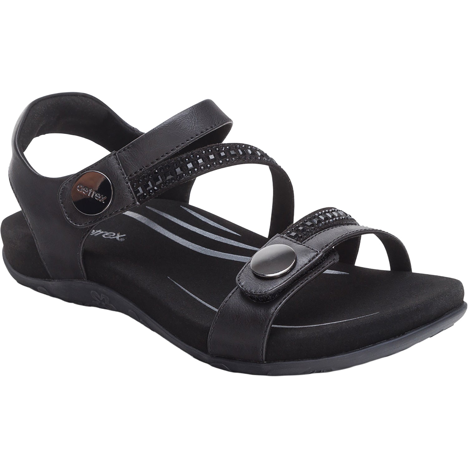 Aetrex Jess Women's Sandals Black Sparkle