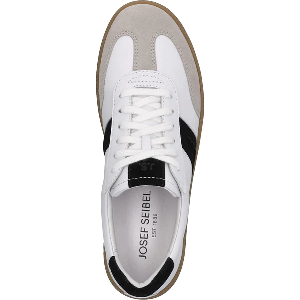 Josef Seibel Joleen 01 Women's Sporty Lace Up Shoes White/Black Suede