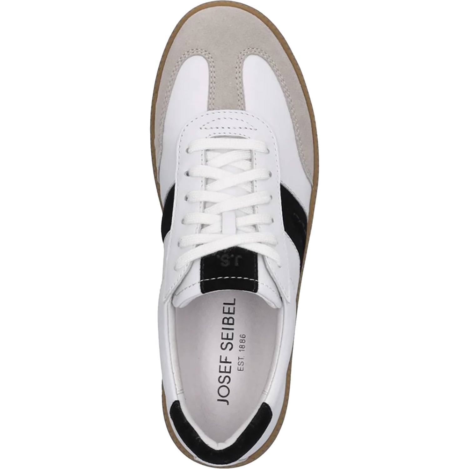 Josef Seibel Joleen 01 Women's Sporty Lace Up Shoes White/Black Suede