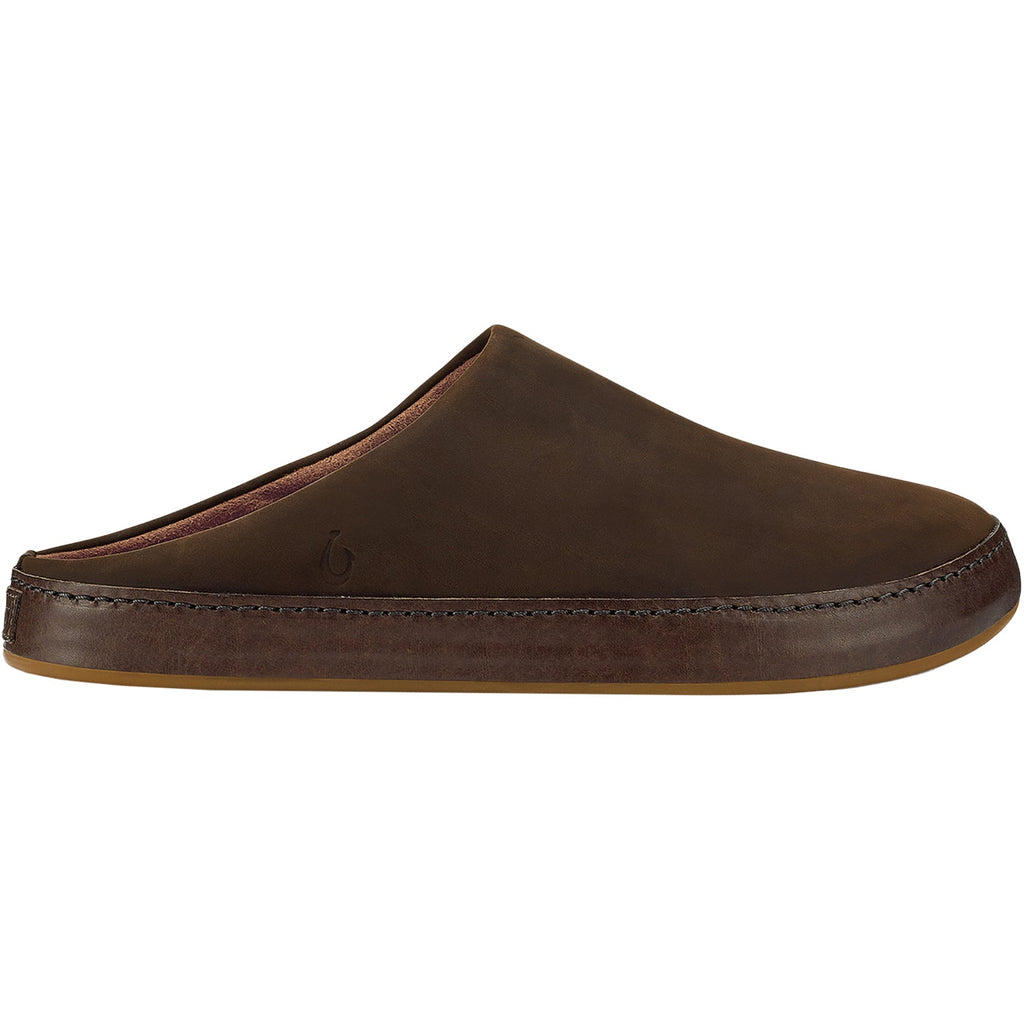Olukai Ku'U Oiled Men's Slippers Open Back Dark Java/Dark Java