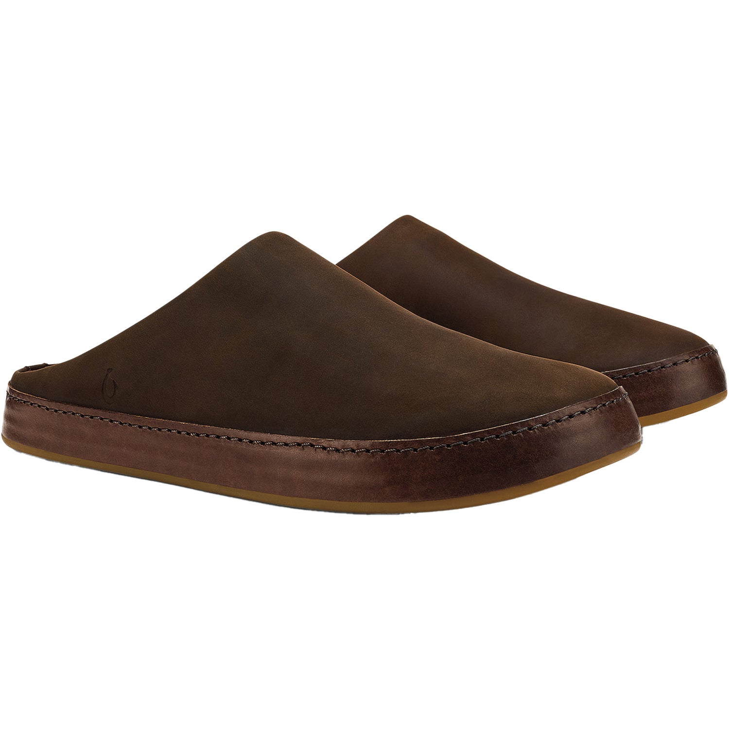 Olukai Ku'U Oiled Men's Slippers Open Back Dark Java/Dark Java