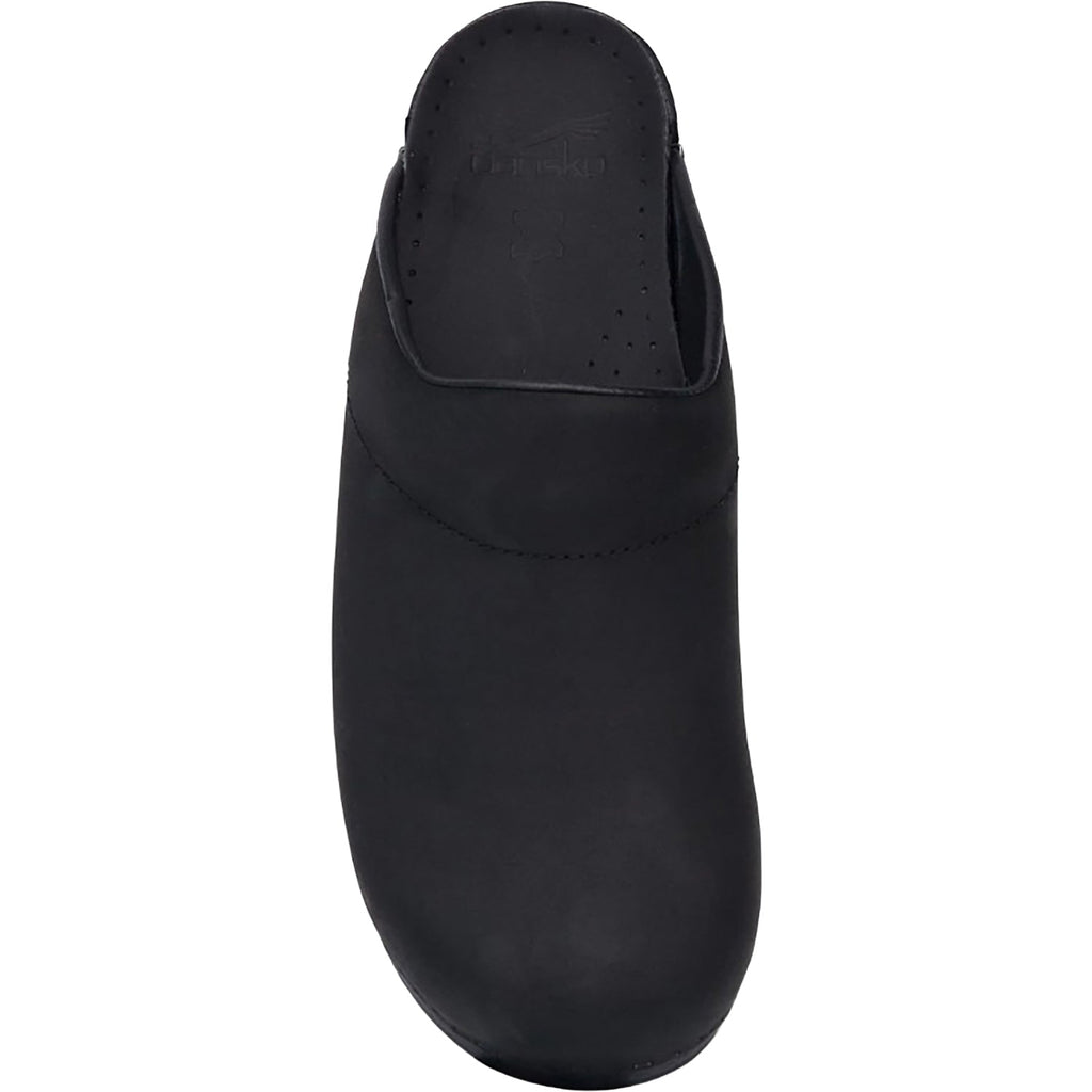 Dansko Karl Men's Open-Back Clogs Black Oiled Leather