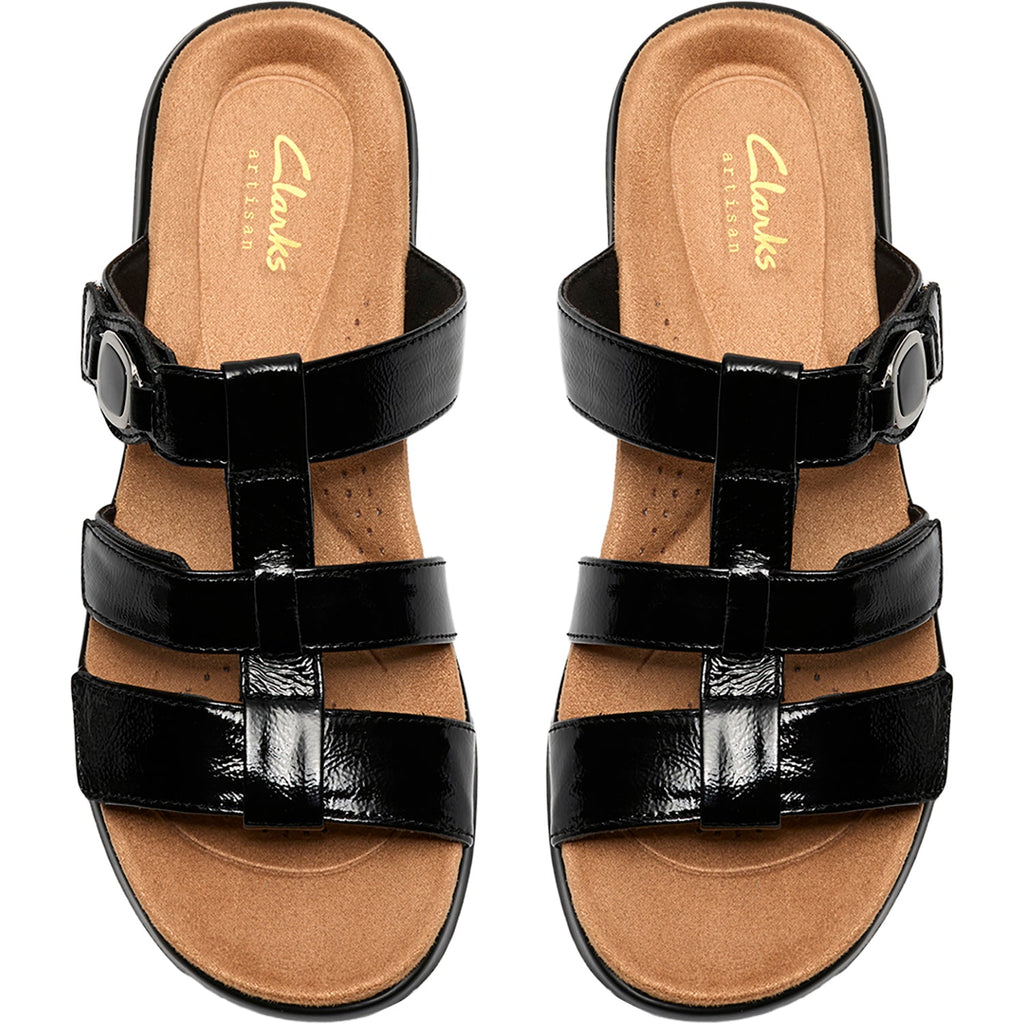 Clarks Kitly Pearl Women's Dress Sandals Black Pat