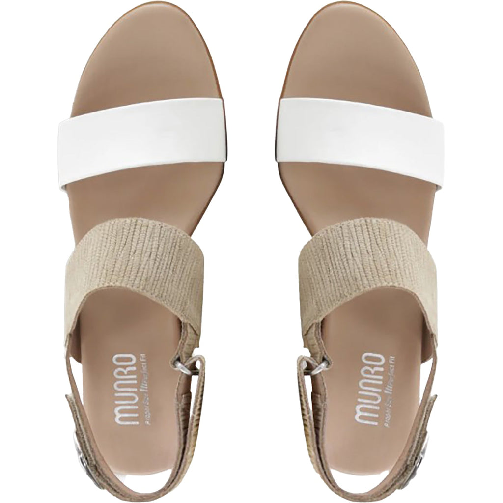 Munro Livia Women's Dress Sandals White/Tan Combo