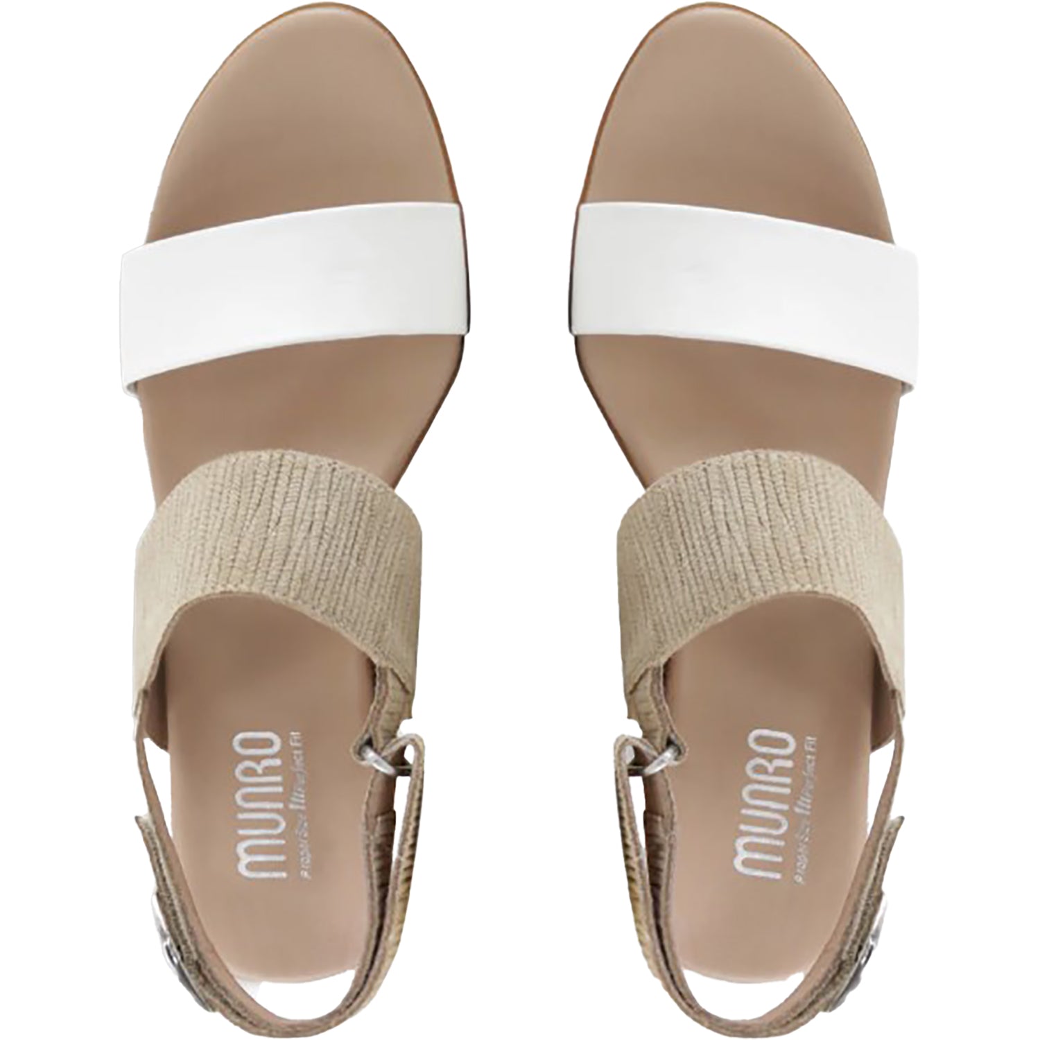 Munro Livia Women's Dress Sandals White/Tan Combo
