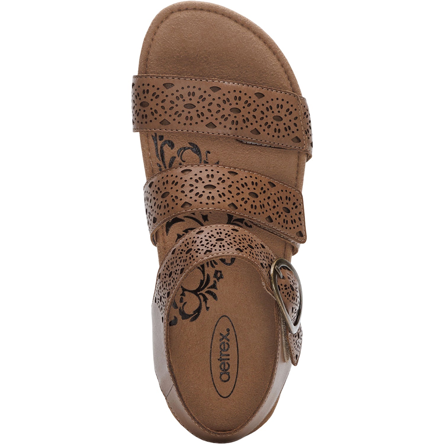 Aetrex Lilly Women's Sandals Taupe Cutout Leather