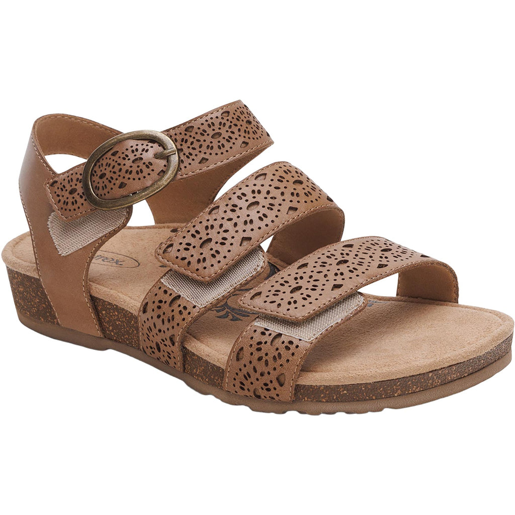 Aetrex Lilly Women's Sandals Taupe Cutout Leather