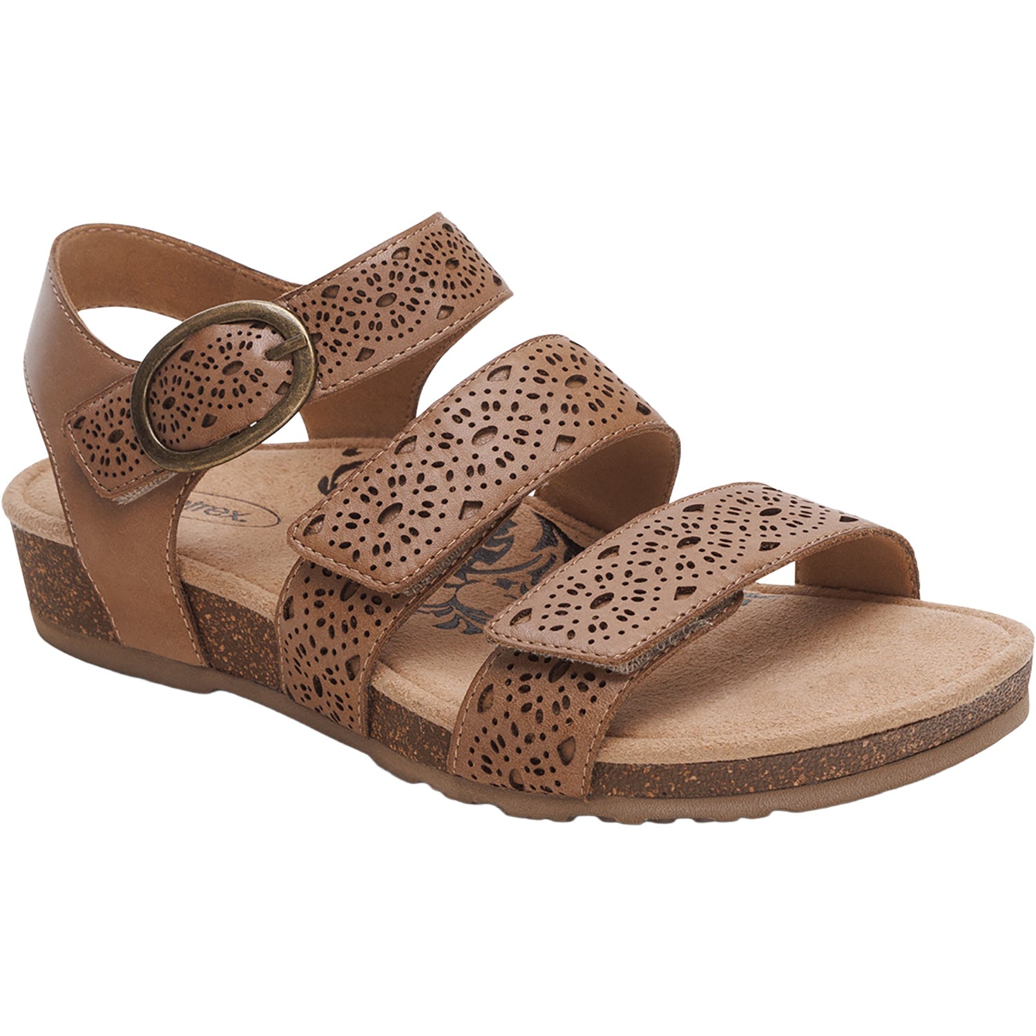 Aetrex Lilly Women's Sandals Taupe Cutout Leather