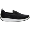 Ara Lisbon Wovenstretch With Sparkle Women's Athletic Athleisure Shoes Slip Ons Black/White