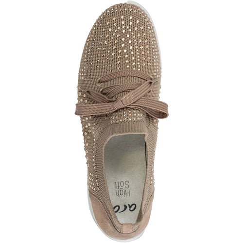 Ara Lisbon Lace Wovenstretch With Sparkle Women's Athletic Athleisure Shoes Lace Up Shoes Sand