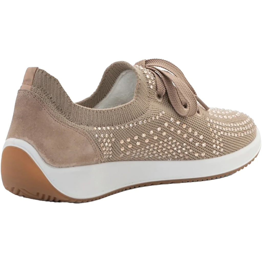 Ara Lisbon Lace Wovenstretch With Sparkle Women's Athletic Athleisure Shoes Lace Up Shoes Sand