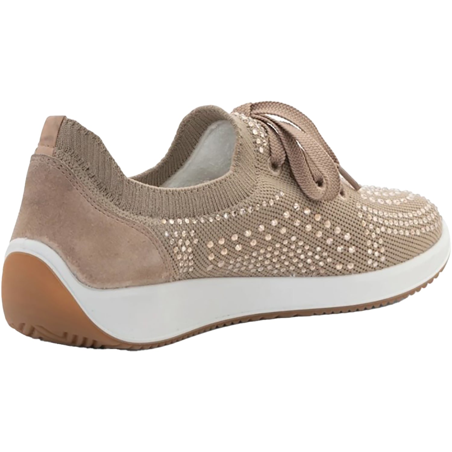Ara Lisbon Lace Wovenstretch With Sparkle Women's Athletic Athleisure Shoes Lace Up Shoes Sand
