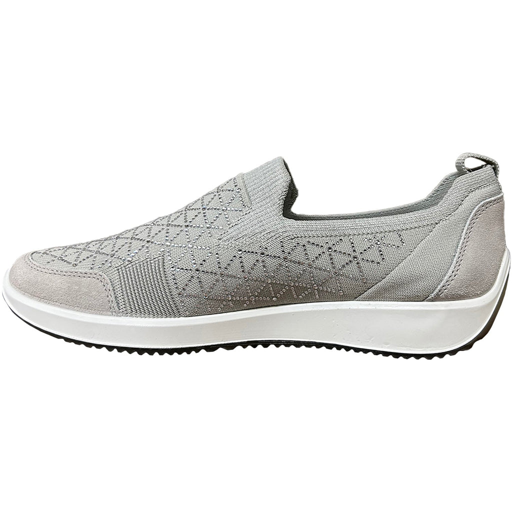 Ara Lisbon Wovenstretch with Sparkle Women's Athletic Athleisure Shoes Slip Ons Pebble