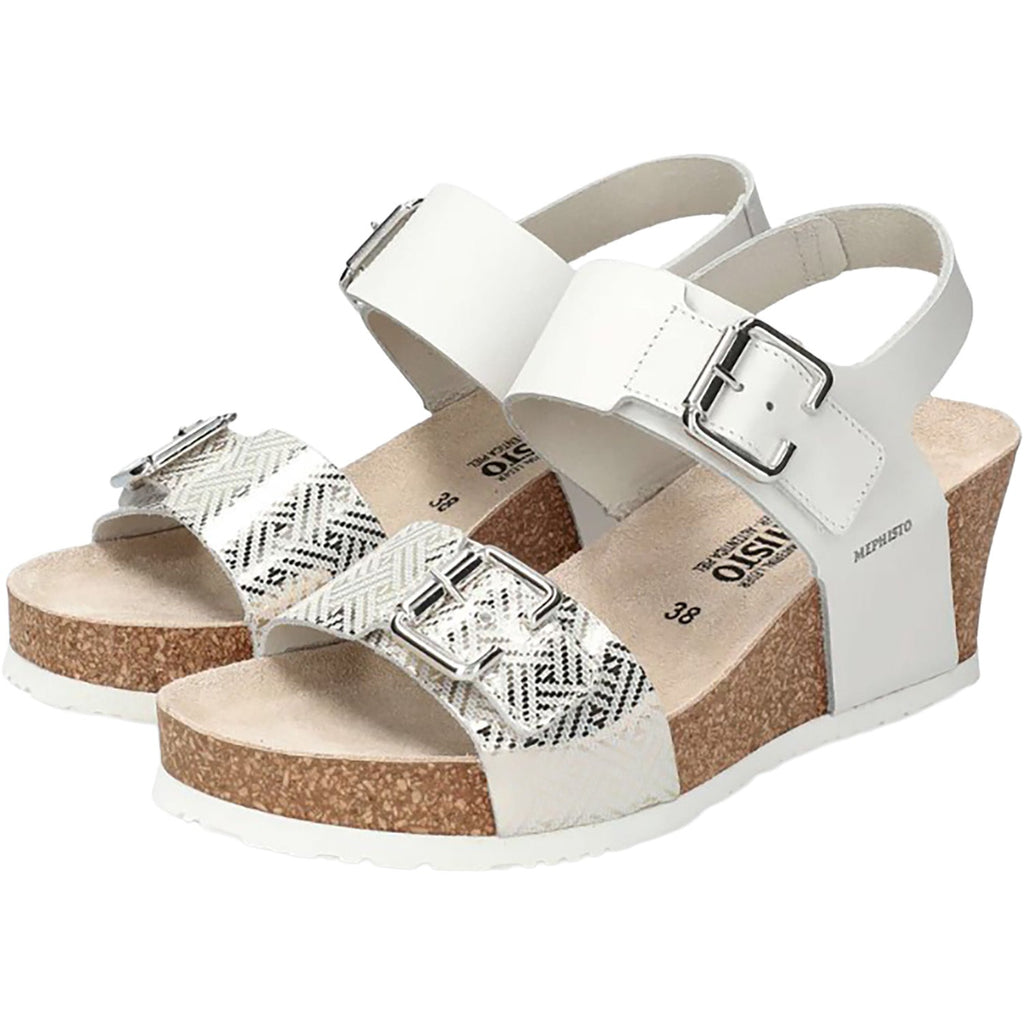 Mephisto Lissandra Women's Wedge Sandals White Helios