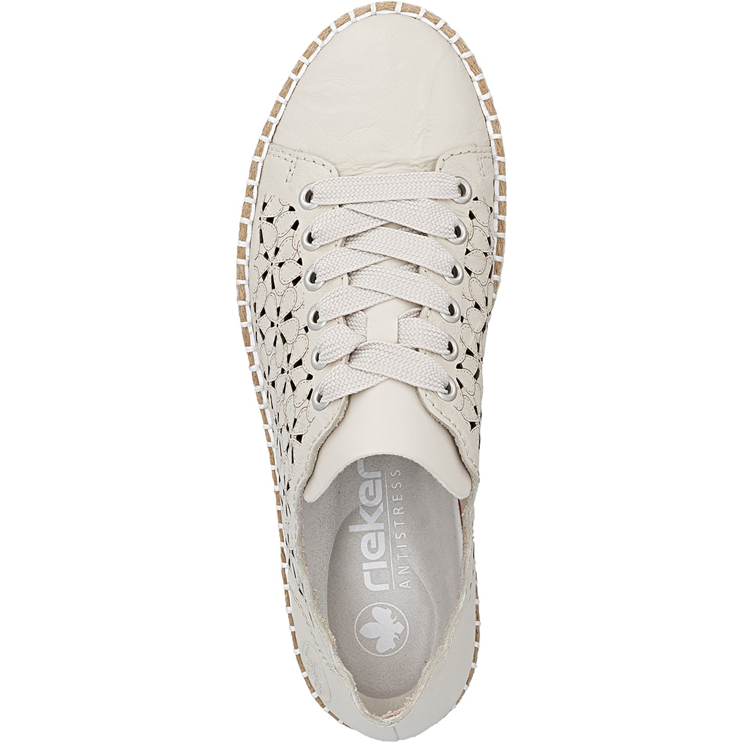 Rieker M2902-60 Women's Sporty Lace Up Shoes Crema/Perle
