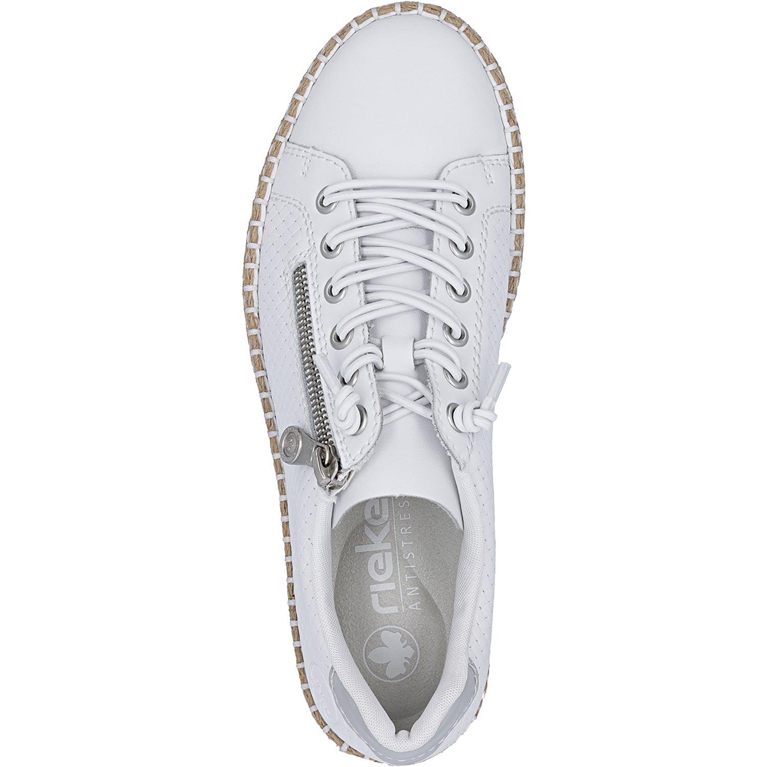 Rieker M2940-81 Women's Sporty Lace Up Shoes Sportweiss/Argento/Weiss