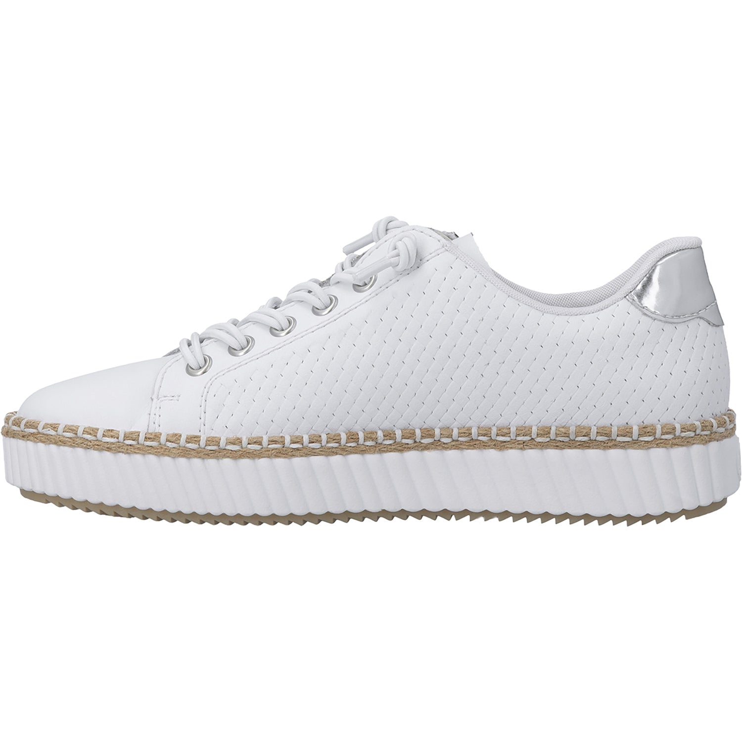 Rieker M2940-81 Women's Sporty Lace Up Shoes Sportweiss/Argento/Weiss