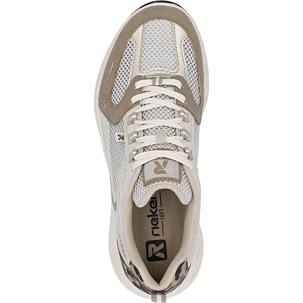 Rieker M6501-60 Edith 01 Women's Hands-Free Sneakers Shell/Pale Gold/Marble/Perle