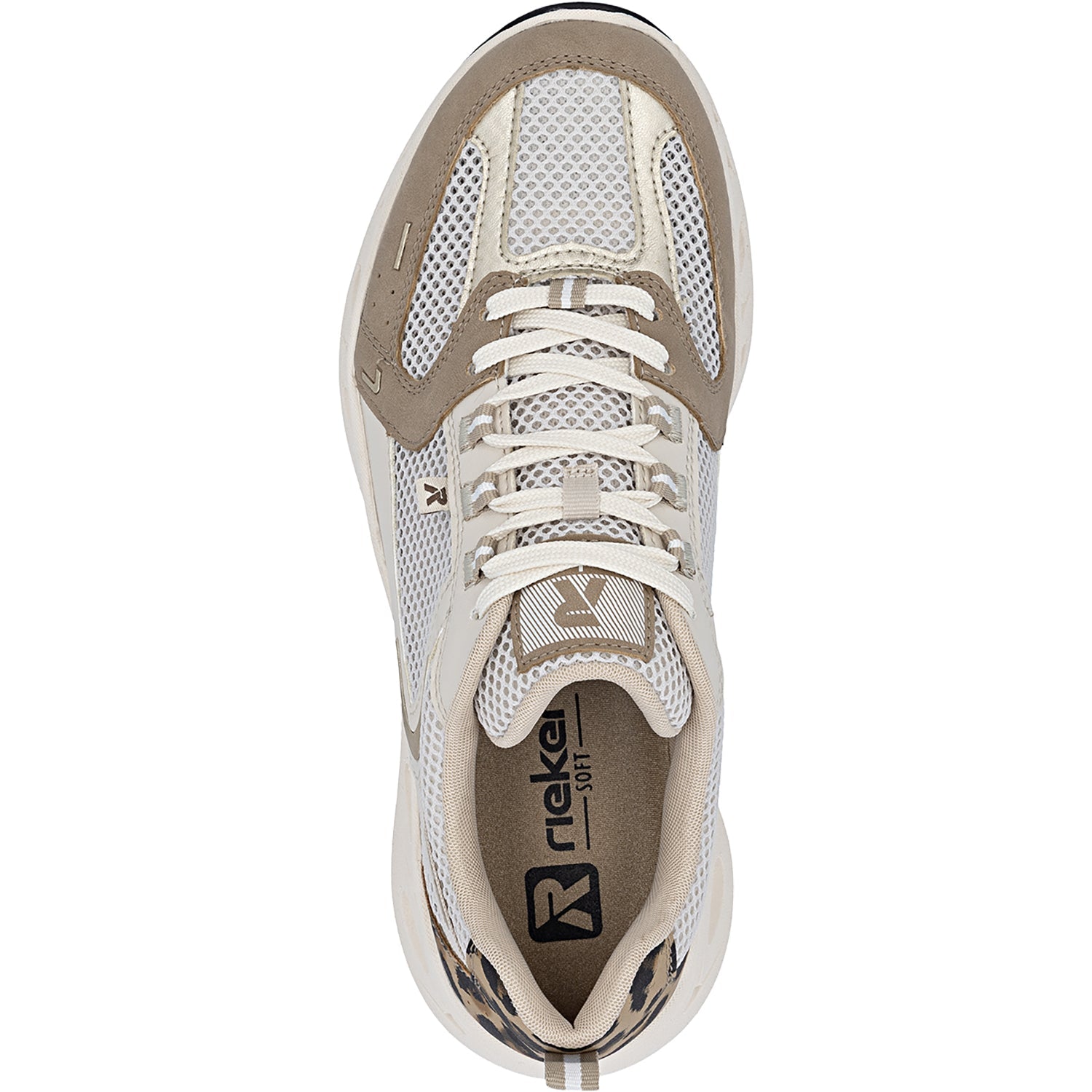 Rieker M6501-60 Edith 01 Women's Hands-Free Sneakers Shell/Pale Gold/Marble/Perle