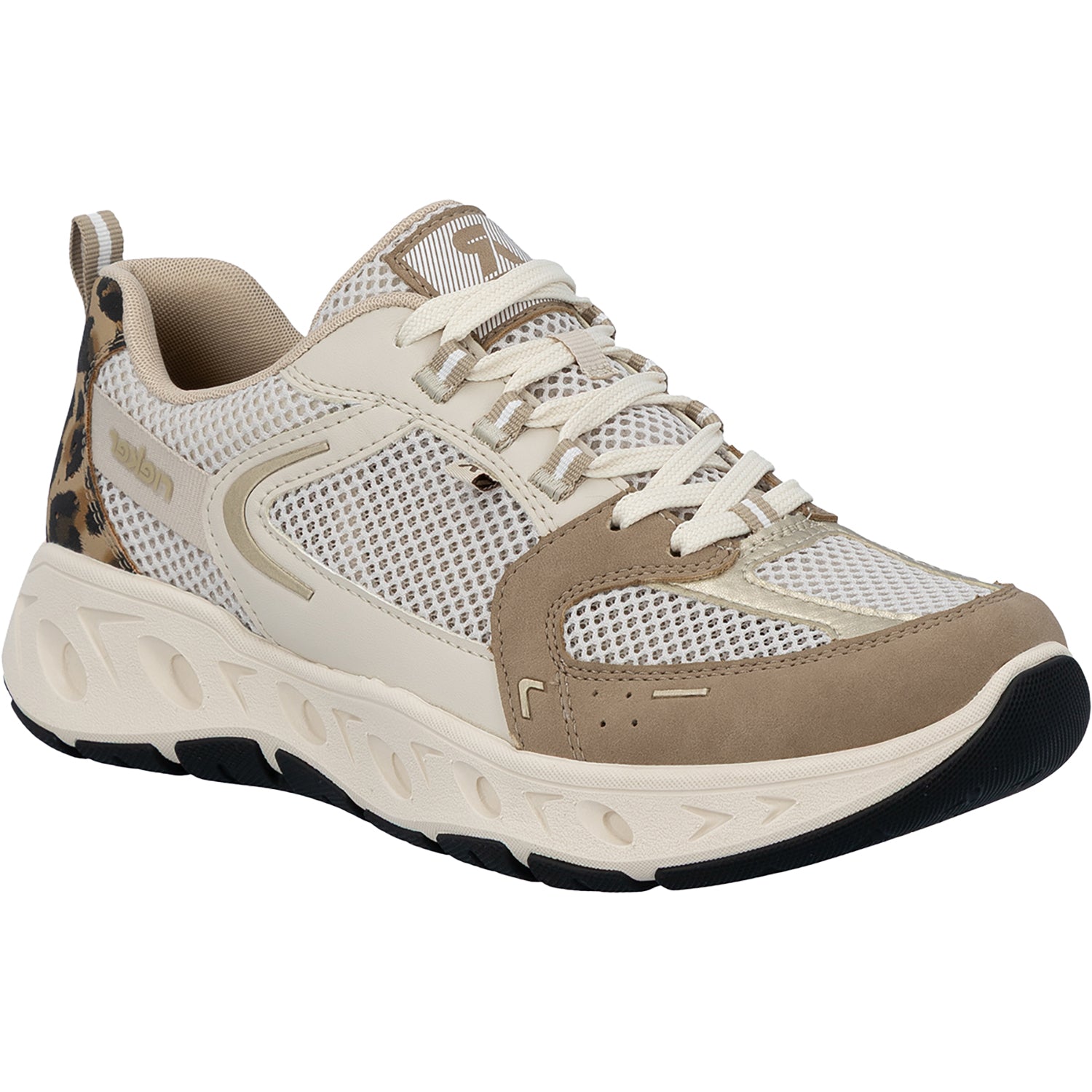 Rieker M6501-60 Edith 01 Women's Hands-Free Sneakers Shell/Pale Gold/Marble/Perle