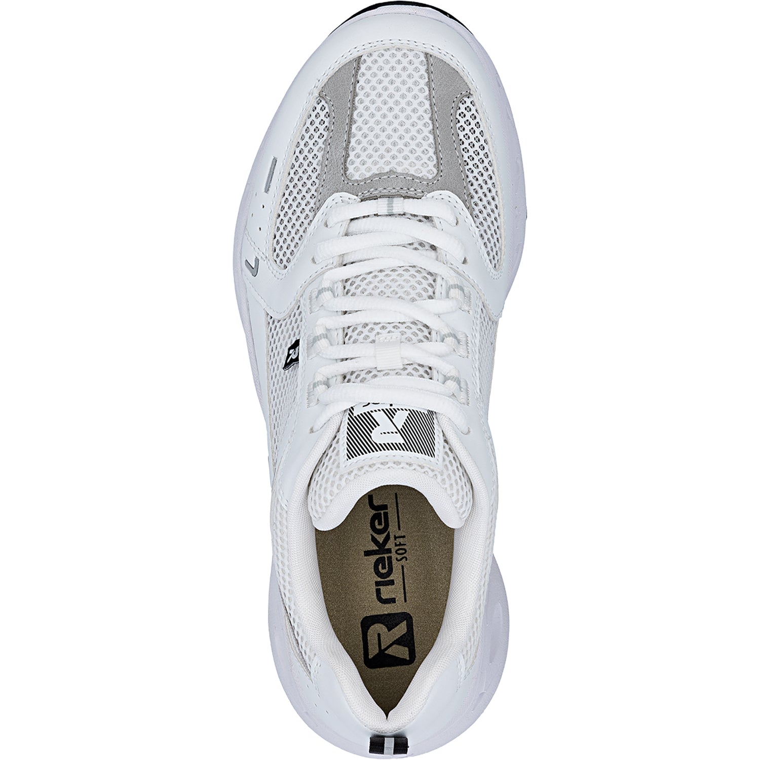 Rieker M6501-80 Edith 01 Women's Hands-Free Sneakers Weiss/Weiss/Cement