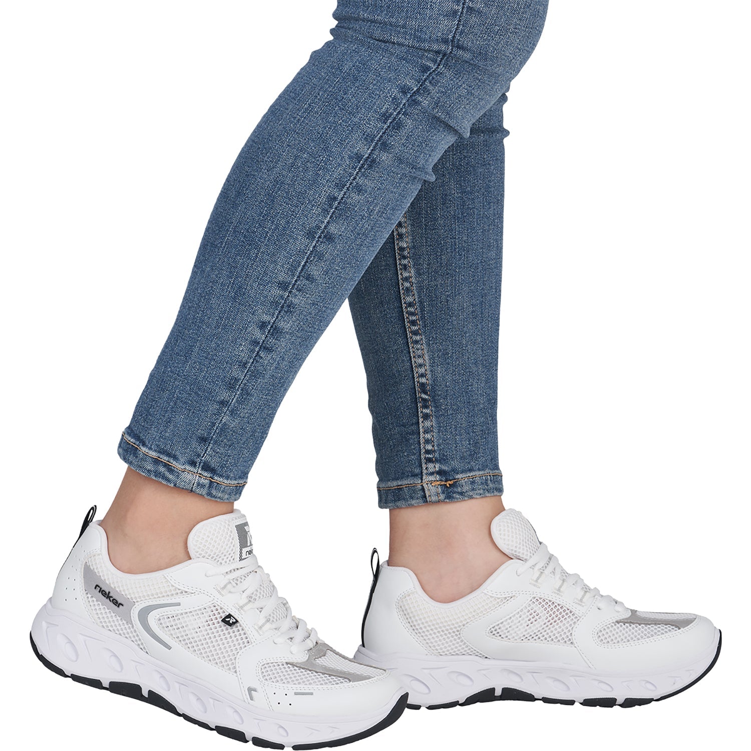 Rieker M6501-80 Edith 01 Women's Hands-Free Sneakers Weiss/Weiss/Cement