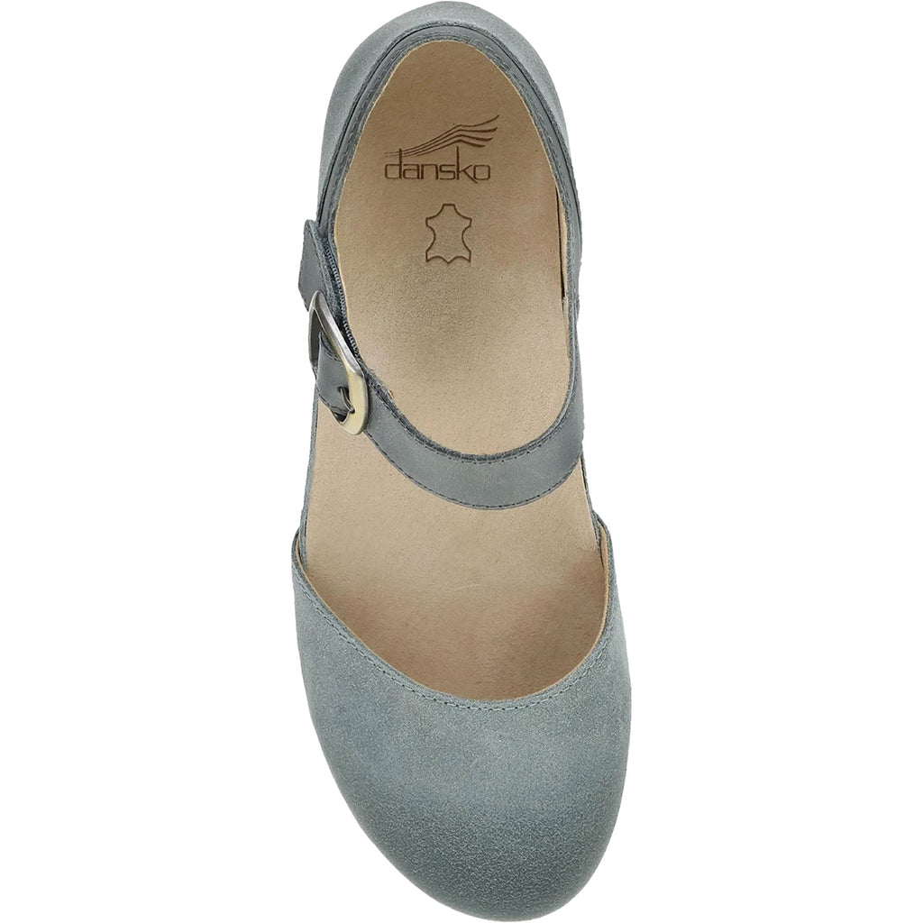 Dansko Mae Women's Mary Janes Denim Burnished Suede