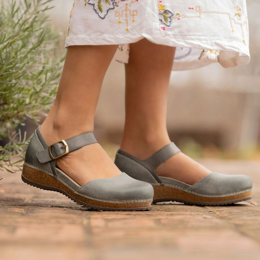 Dansko Mae Women's Mary Janes Denim Burnished Suede