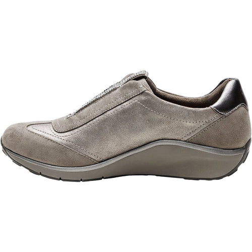 Aetrex Megan Women's Slip Ons Sporty Pewter Metallic Combi Leather