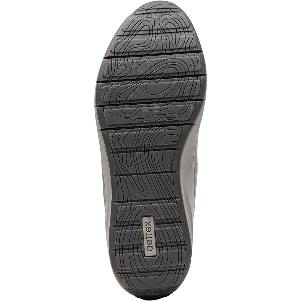 Aetrex Megan Women's Slip Ons Sporty Pewter Metallic Combi Leather