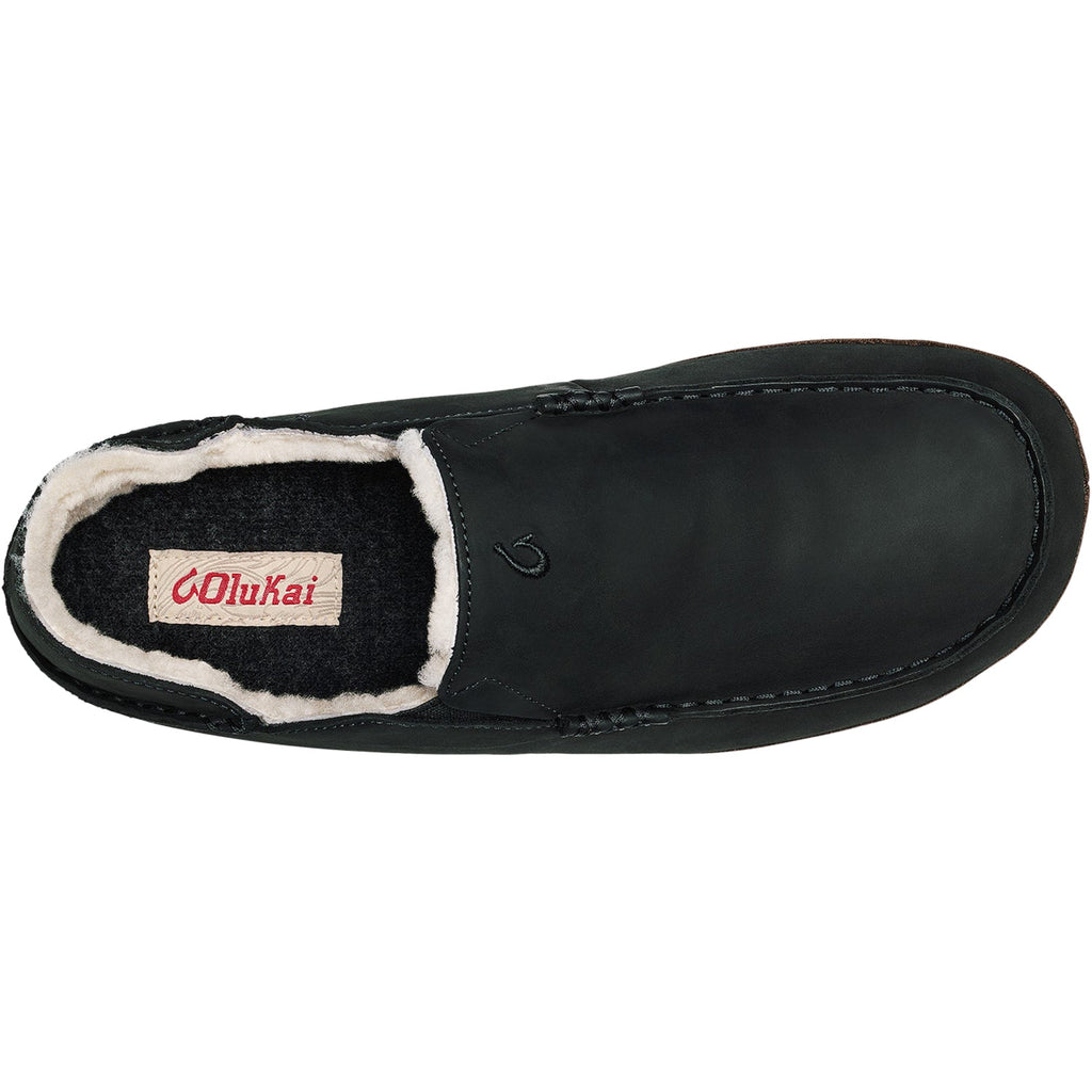 Olukai Moloa Slipper Men's Closed Back Slippers Black/Dark Java Nubuck