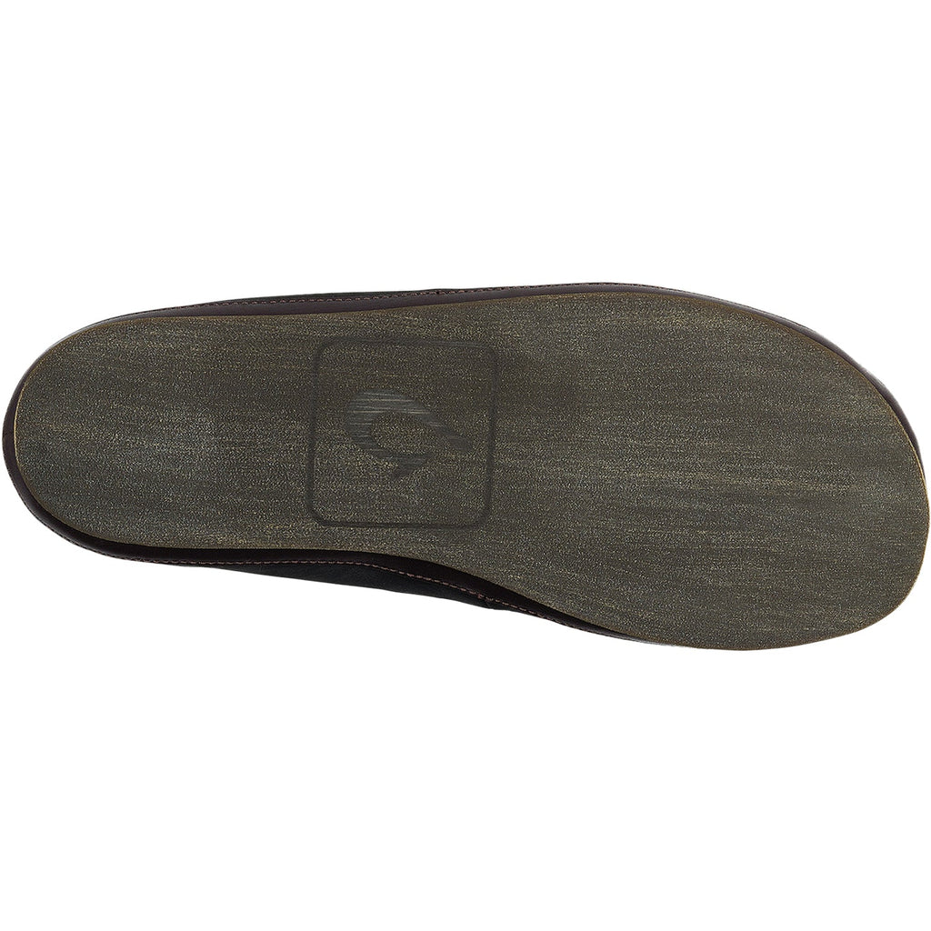 Olukai Moloa Slipper Men's Closed Back Slippers Black/Dark Java Nubuck